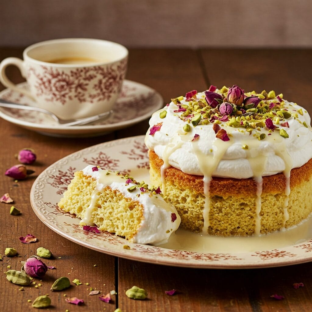 Exquisite Cardamom Rosewater Tres Leches Cake