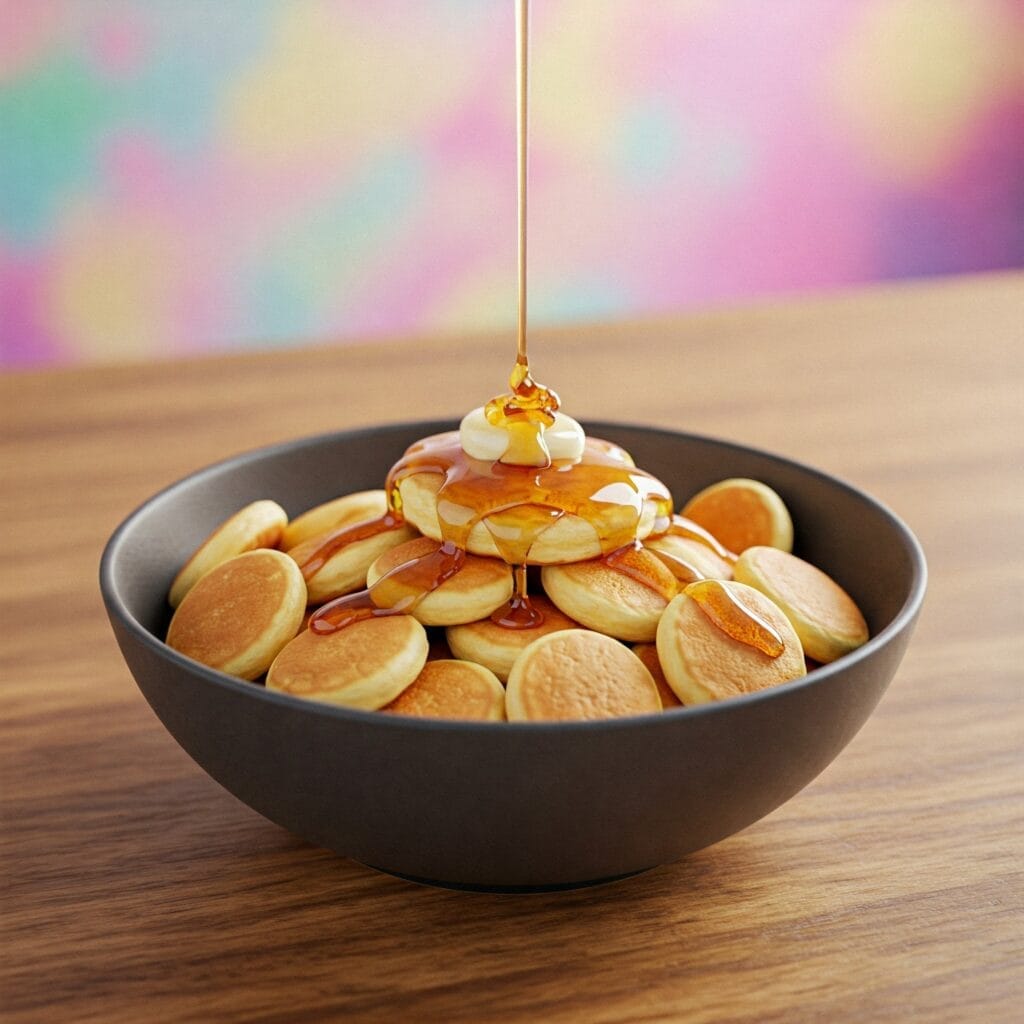 Irresistible Mini Pancake Cereal: Maple Drizzle Delight