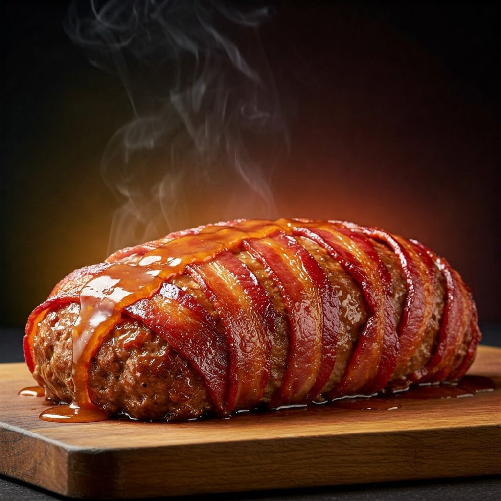 Ultimate Bacon-Wrapped Meatloaf with Bourbon Glaze