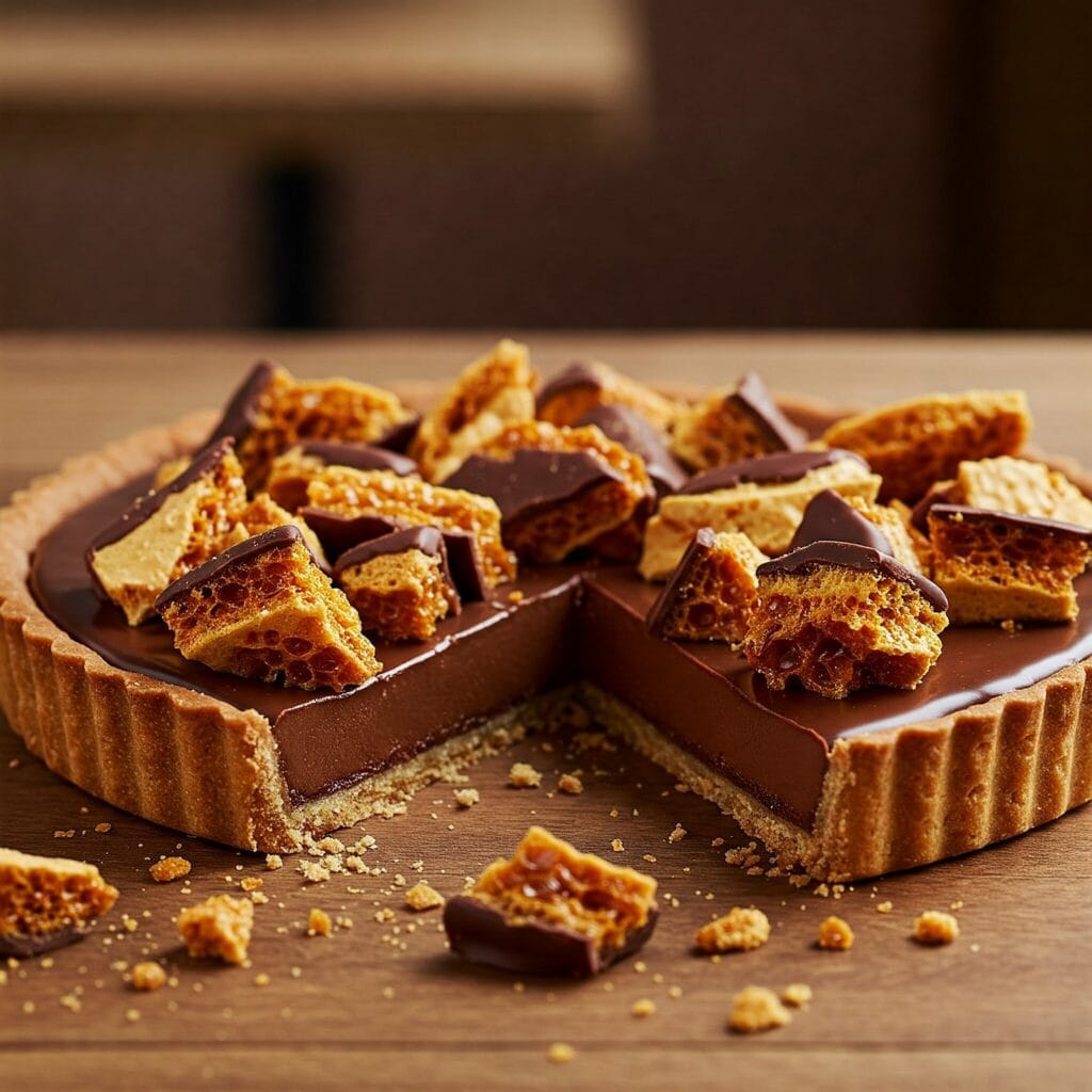 Ultimate Honeycomb Crunch Chocolate Tart