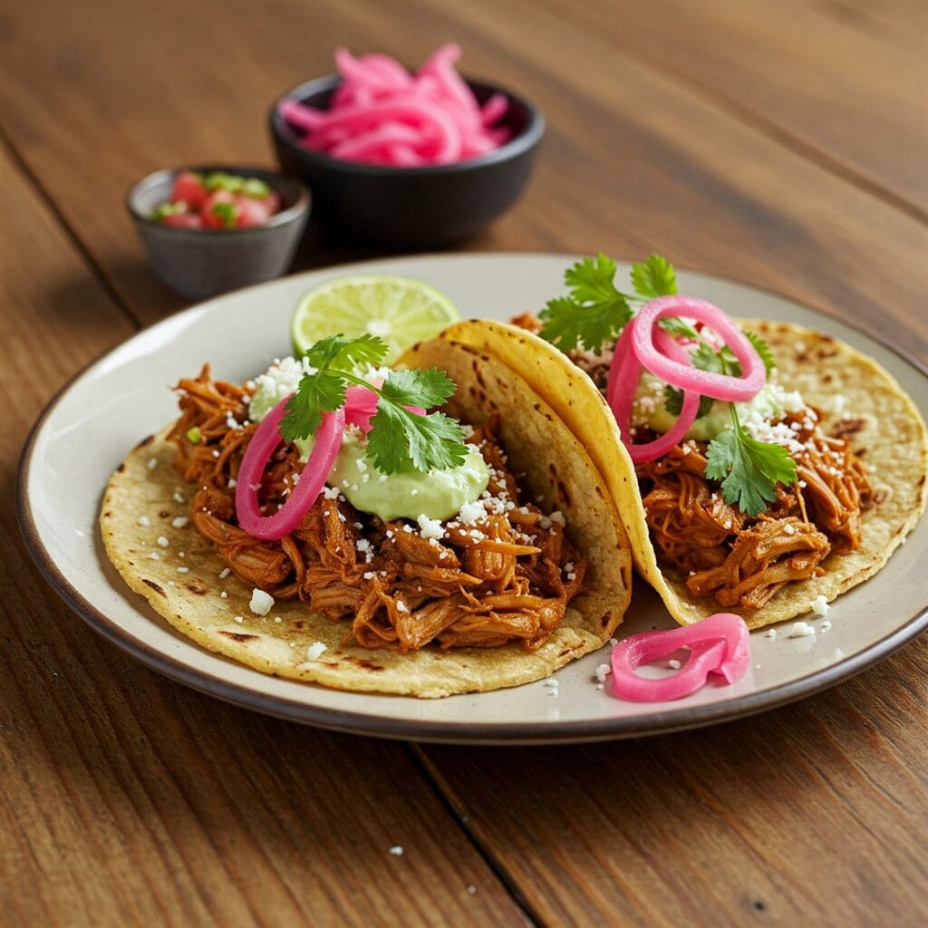 Epic Lion’s Mane Mushroom Tacos: Jackfruit Carnitas & Pickled Onions
